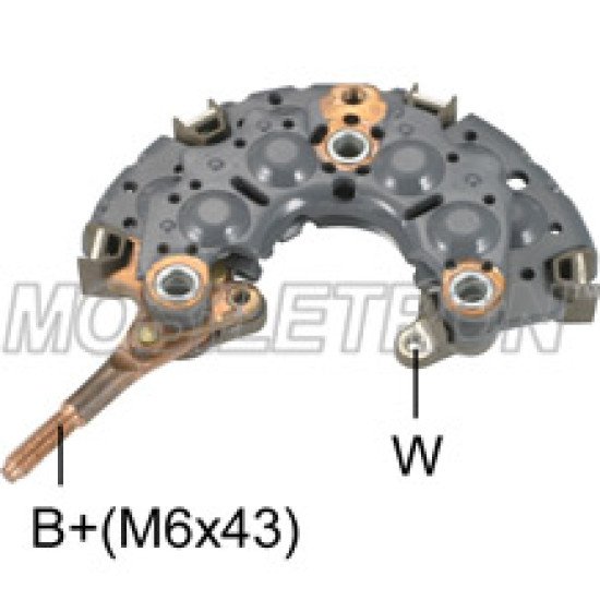 Mobiletron RN-08 Alternatör Diyot Tablası (Redresör) 113mm OD (M6 Akü Bağlantılı, 8–50A Diyotlu)