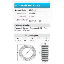 12V 80A PEUG BOXER-205- FIAT DUCATO-CITROEN 10486