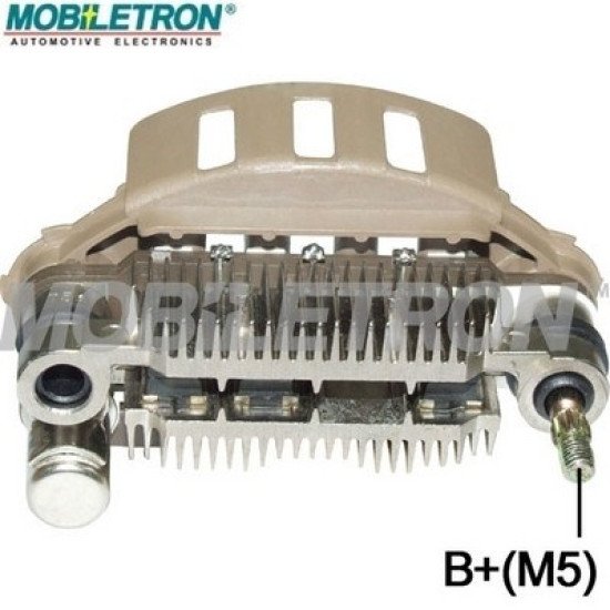 Mobiletron RM-129 Alternatör Diyot Tablası (Rectifier) 75 mm Montaj Boyu, M5 Akü Kutbu, 6–30A Diyot