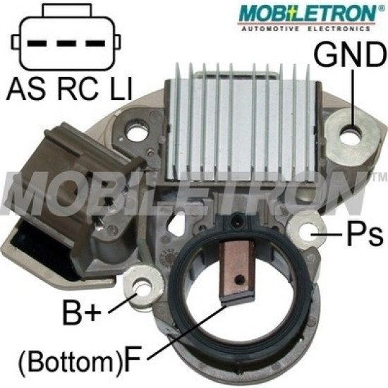 Mobiletron VR-H2009-98 Alternatör Voltaj Regülatörü (RVC Kontrollü) 13.9V Set Noktalı (2.2µF Kapasitörlü, AS-RC-LI Terminalli)