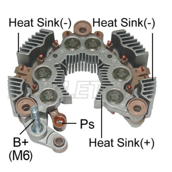 Mobiletron RM-241 Alternatör Doğrultucu (Rectifier) – M6 Akü Bağlantılı, 12–35A Avalanche Diyotlu