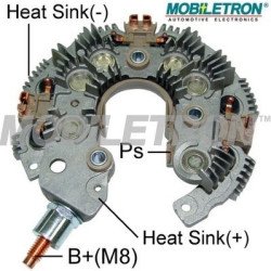 Mobiletron RN-59 Alternatör Diyot Tablası (Rectifier) 134mm (M8 Akü Bağlantı Pimli) 12-50A Avalanche Diyotlu