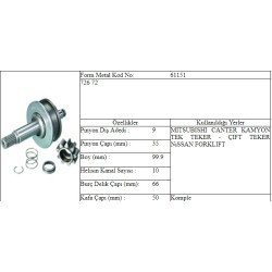 M.DİŞLİ 9 DİŞ CANTER ÇİFT TEKER -98 12MIT1046 M.DİŞLİ 9 DİŞ CANTER ÇİFT TEKER -98 12MIT1046