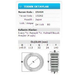 24V 80A IVECO TIR SCANIA REN 420.430.440 10262