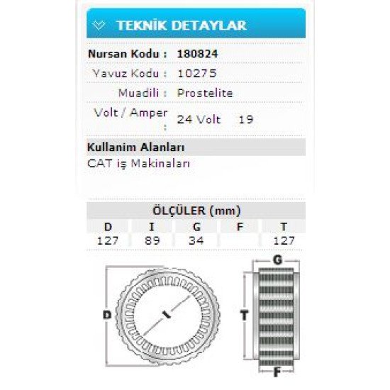 24V 19A CAT İŞ MAKİNASI 10275