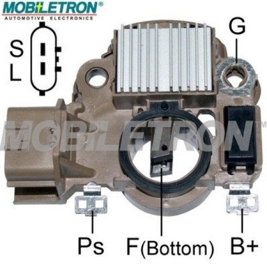 Mobiletron VR-H2009-121 Alternatör Voltaj Regülatörü (Konjektör) 14.4V Set Noktalı (S-L Terminalli, Soft Start)