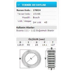 24V 45A SCANIA 111-112 SOĞUTMALI  182124 10356