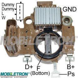 Mobiletron VR-H2009-154B 24V Alternatör Voltaj Regülatörü (Konjektör) 28.5V Ayarlı (Dummy-Dummy-L-W Terminalli)