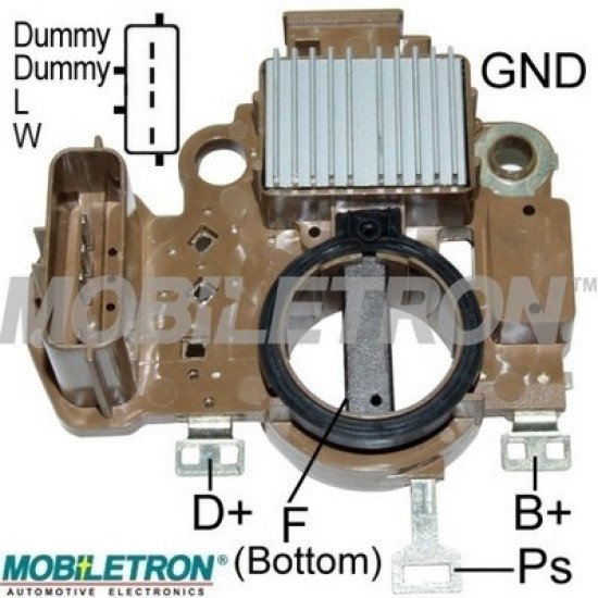 Mobiletron VR-H2009-154B 24V Alternatör Voltaj Regülatörü (Konjektör) 28.5V Ayarlı (Dummy-Dummy-L-W Terminalli)