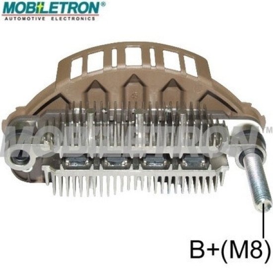 Mobiletron RM-169HV Alternatör Doğrultucu (Rectifier) 100mm Montaj Uzunluklu, M8 Akü Bağlantılı (8x50A Diyot Tasarımlı)