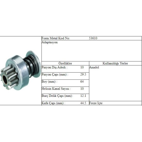 M.DİŞLİ 10 DİŞ ANADOL ATMA MOTOR