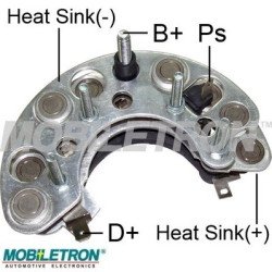 Mobiletron RK-03 Alternatör Diyot Tablası (Rectifier) 8–50A Avalanche Diyotlu (Diode Trio’lu)
