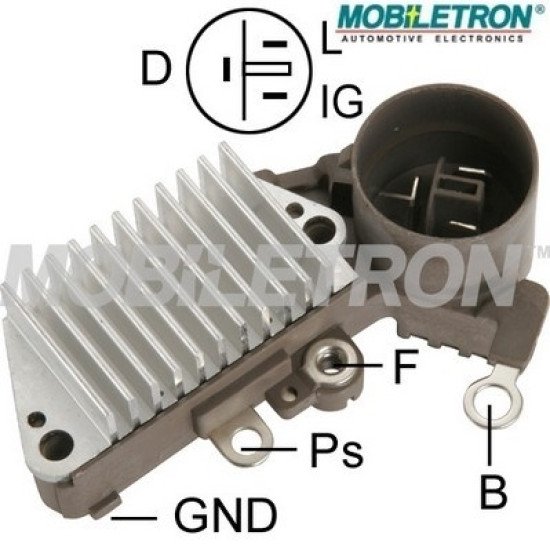 Mobiletron VR-H2005-5H Alternatör Voltaj Regülatörü (Konjektör) 14.4V Ayarlı (D-IG-L Terminalli, 63.5mm Montaj)