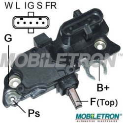 Mobiletron VR-B122B 24V Alternatör Voltaj Regülatörü (Konjektör) 25.6V Set Noktalı (W-L-IG-S-FR Terminalli, B-Circuit, Soft Start)