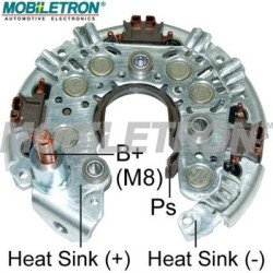 Mobiletron RN-71 Alternatör Doğrultucu (Rectifier) 132mm OD (M8 Akü Bağlantı Pimli)