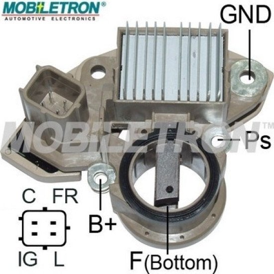 Mobiletron VR-H2009-139 Alternatör Voltaj Regülatörü (Konjektör) 14.5V Set Noktalı (C-FR-IG-L Terminalli, Soft Start)