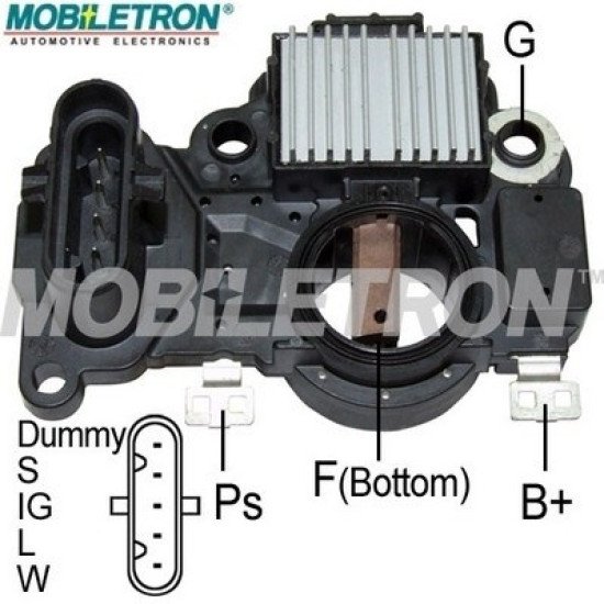 Mobiletron VR-H2009-125B 24V Alternatör Voltaj Regülatörü (Konjektör) 28.3V Ayarlı (Dummy-S-IG-L-W Terminalli)